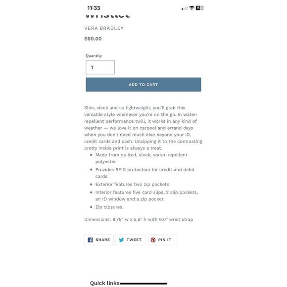 Vera Bradley Plaid Wallet NWT - Picture 9 of 9